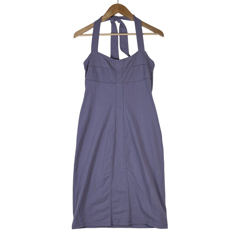 Athleta Sizzle Halter Dress Sz 4 Purple Lavender‎ Athletic Stretch Shelf Bra